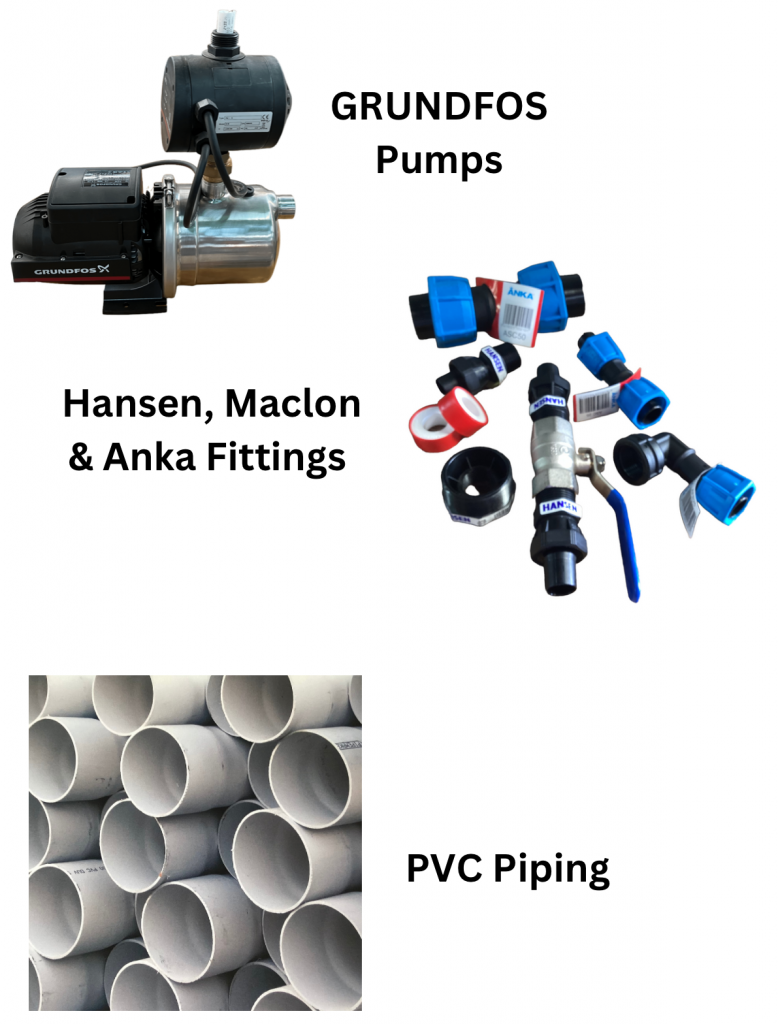 water pumps and water tank fittings