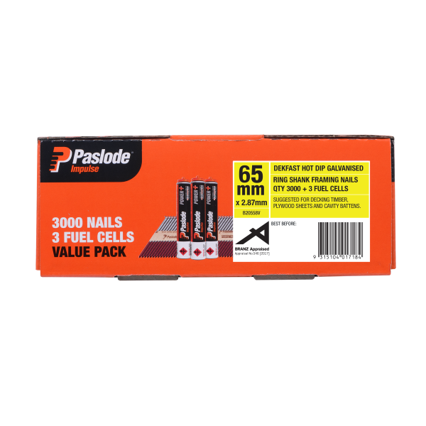 Paslode Dekfast Nails HDG 65 x 2.87 3000pk