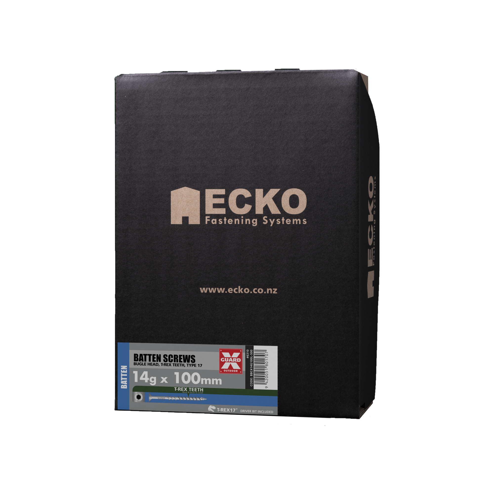 Ecko T-REX17 Batten Screws OutDoor XGuard 14g x 100mm, Pack of 500