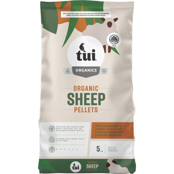 Tui Certified Organic Sheep Pellets 5Kg