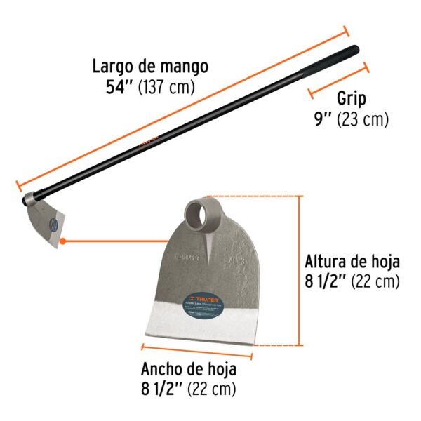Round Eye Hoe Fibreglass Handle 137cm - Image 2