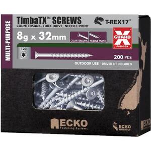 Ecko Timba TX TimbaTX™ Multi-Purpose Screws OutDoor XGuard 8g-10 x 32mm, Pack of 200