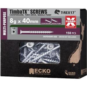 Ecko Timba TX TimbaTX™ Multi-Purpose Screws OutDoor XGuard 8g x 40mm, Pack of 150