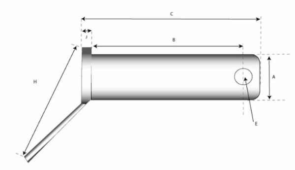 Top link pin - Double shear 19x123mm Cat.1 (Ø19mm) - Image 2