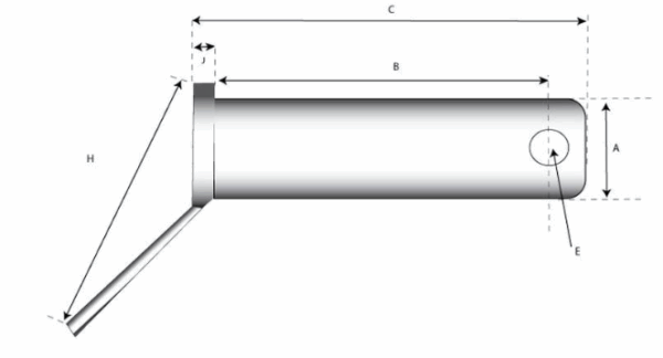 Lower link pin - Double shear 36x135mm Cat.3 (Ø36mm) - Image 2