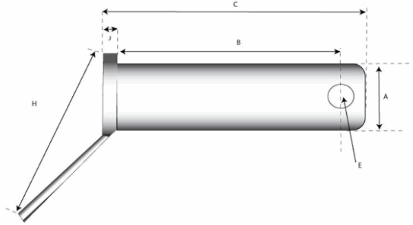 Top link pin - Double shear 25x123mm Cat.2 (Ø25mm) - Image 2