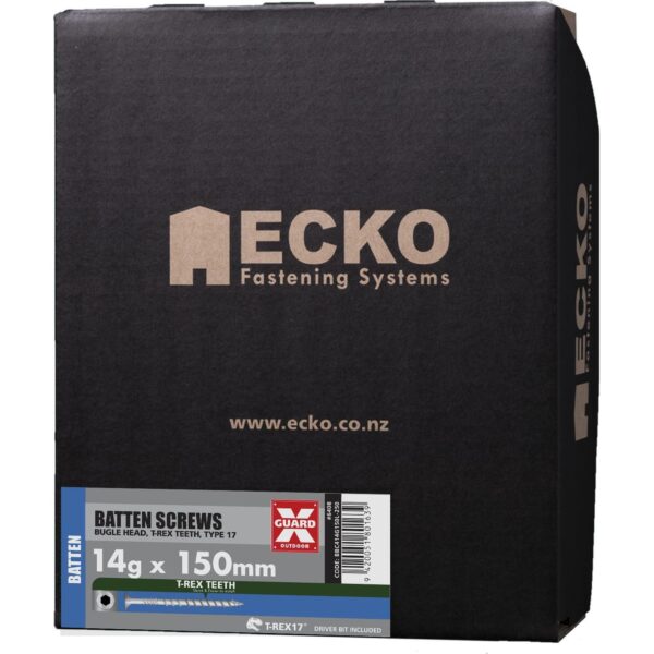Ecko T-REX17 Bugle/Batten Screws OutDoor XGuard 14g x 150mm, Pack of 500