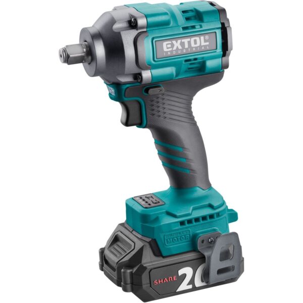 Extol Premium: Impact wrench 1/2" cordless SHARE20V, 500Nm, BRUSHLESS, 2 & 4Ah