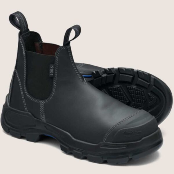 Blundstone : RotoFlex 9001 Unisex Leather Elastic Sided Slip-on Safety Boots - Black