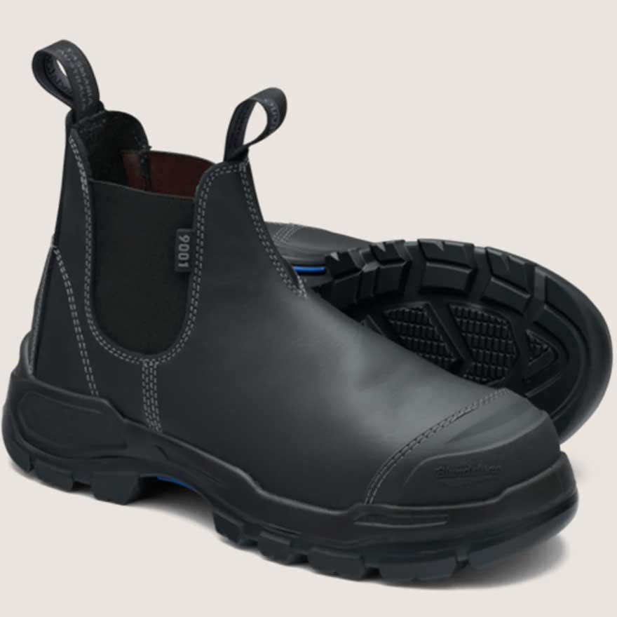 Blundstone : RotoFlex 9001 Unisex Leather Elastic Sided Slip-on Safety Boots - Black