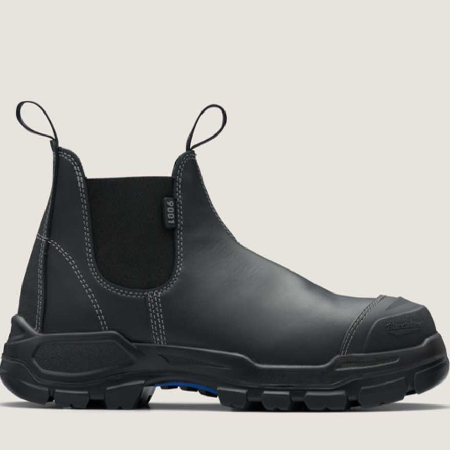 Blundstone : RotoFlex 9001 Unisex Leather Elastic Sided Slip-on Safety Boots - Black - Image 2