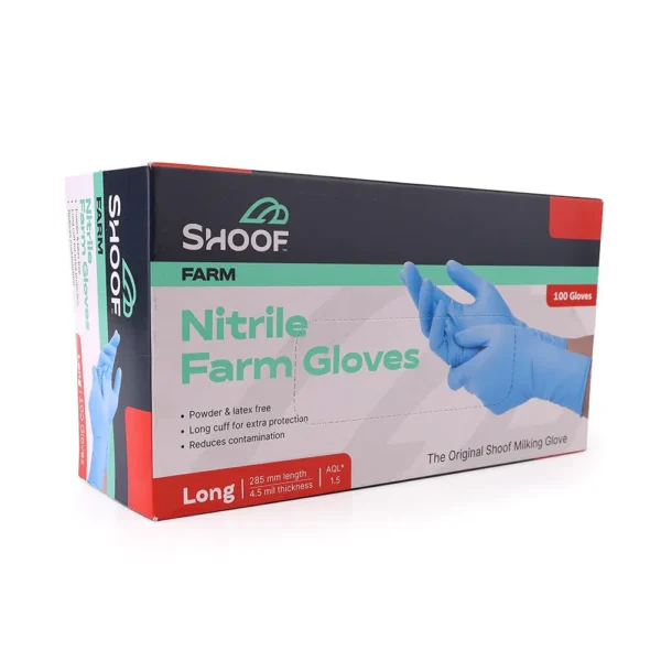 Milking Shoof Long Nitrile Farm Gloves 100-Pack $19.90!