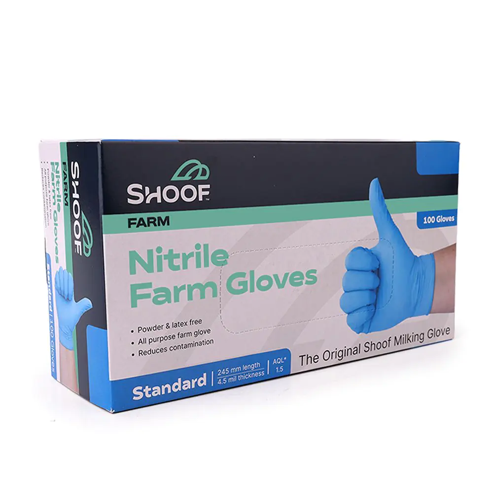 Milking Shoof Nitrile Farm Gloves 100-Pack all $19.90!