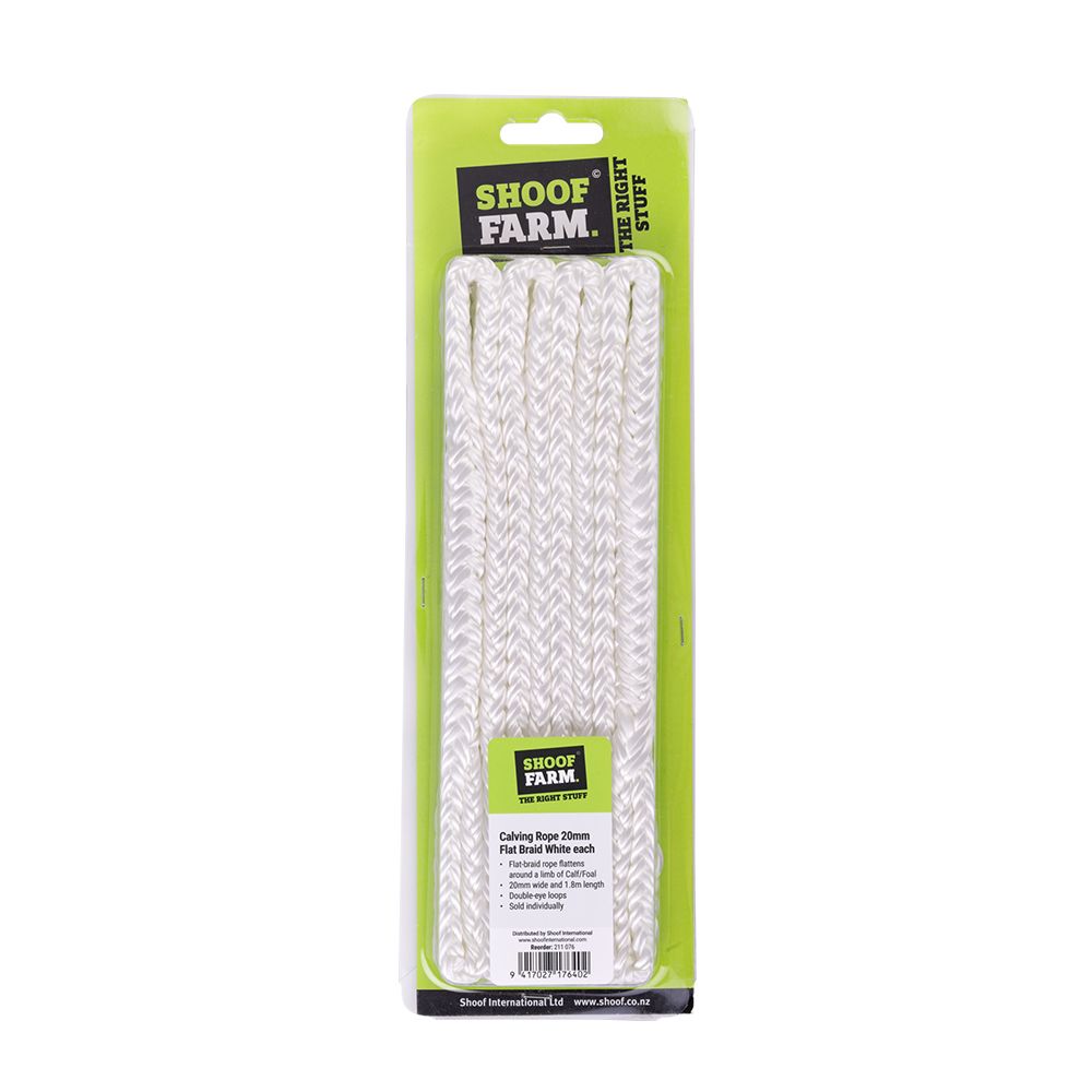 Calving Rope Flat Braid White 20mm - Image 2
