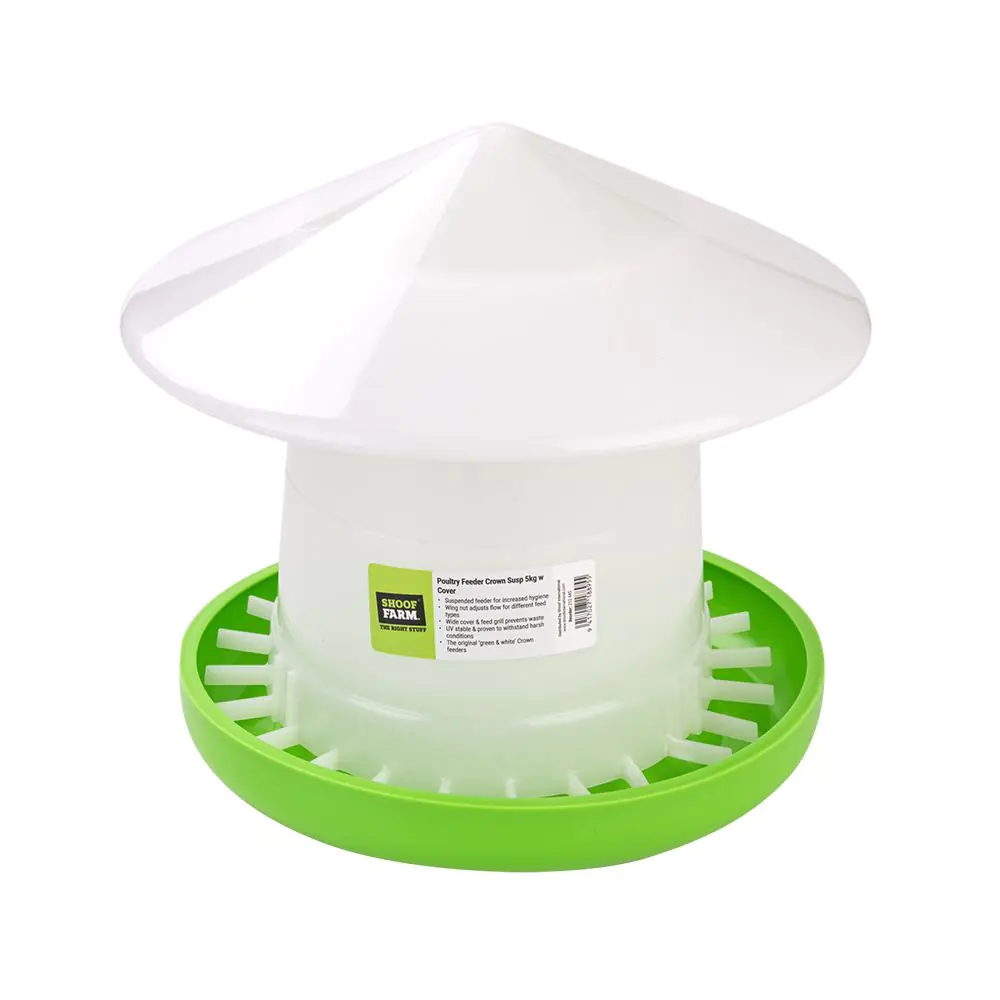 Poultry Feeder Crown Suspended with Cover 5kg