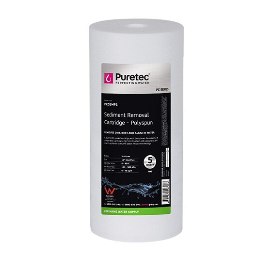 Puretec Water Filter - Sediment Removal Cartridge - Polyspun 4.5"x 10"-inch White