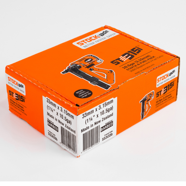 Stockade Staples Barbed 50mm x 4mm 1000 Box w Fuel Pack