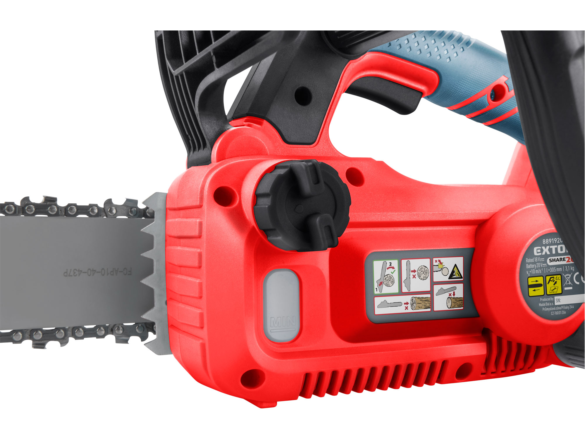 Extol Premium: Cordless / Battery Chain Saw 305mm (12") - Image 5