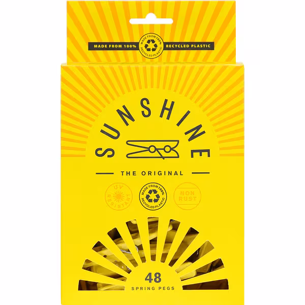Sunshine Clothes Pegs - Spring Plastic Type 48pce
