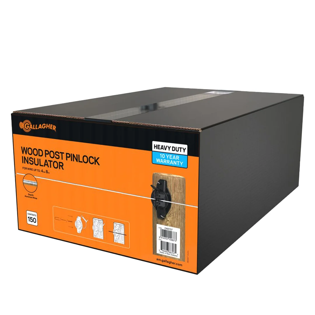 Gallagher Insulator Pinlock Wood Post 150 Packet