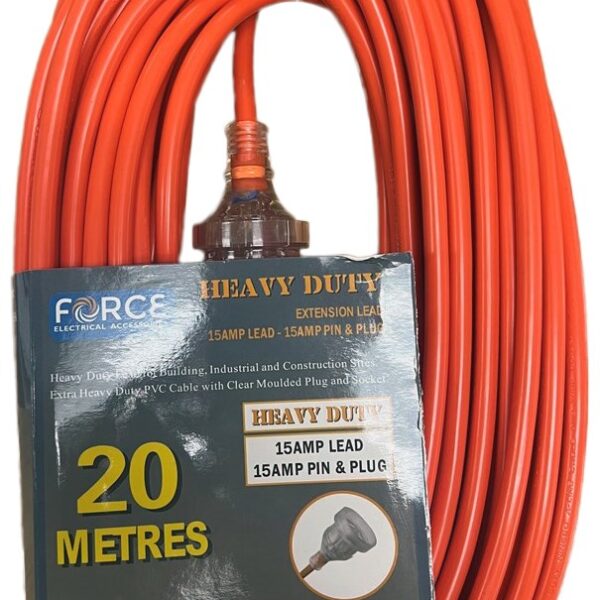 Heavy Duty Extension Cord 15A - Orange 20m