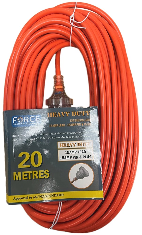 Heavy Duty Extension Cord 15A - Orange 20m