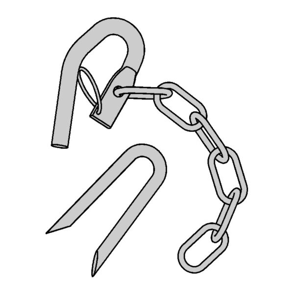 Gate Fastener Spring Ring & Staple 200mm Zinc Plated