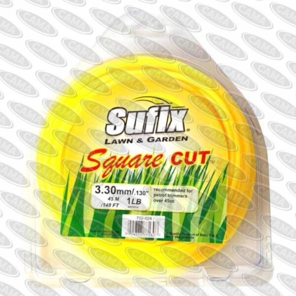 Sufix Square Cut Line Trimmer 3.3mm x 45m Yellow