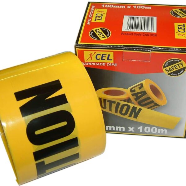 Xcel Barrier Tape - Caution - Yellow 100mm x 100m