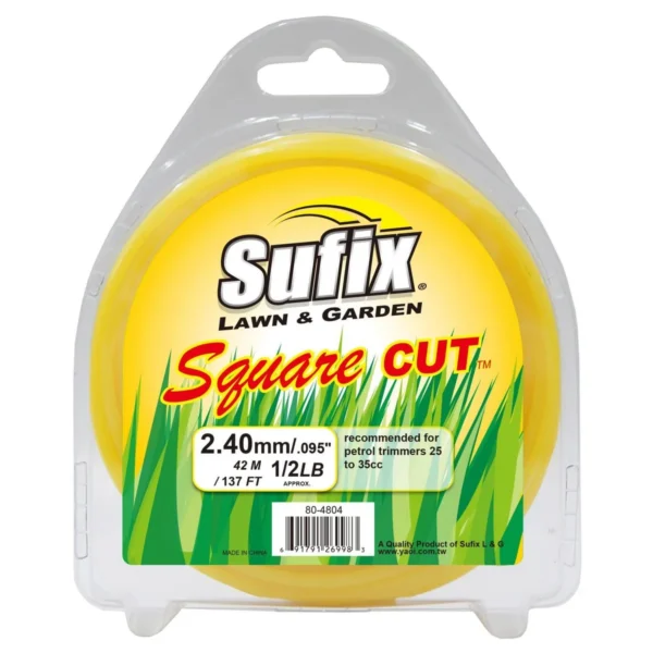 Sufix Square Cut Line Trimmer 2.4mm x 42m Yellow