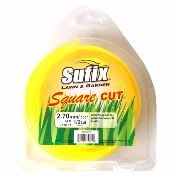 Sufix Square Cut Line Trimmer 2.7mm x 34m Yellow