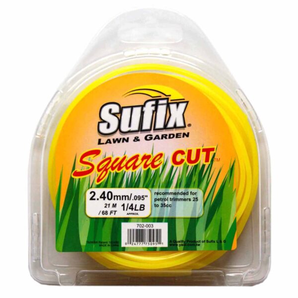 Sufix Square Cut Line Trimmer 2.4mm x 22m Yellow