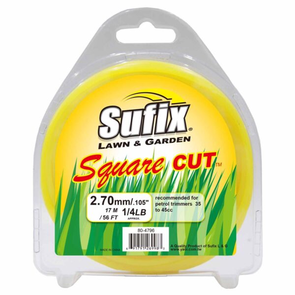 Sufix Square Cut Line Trimmer 2.7mm x 17m Yellow