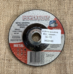 Metal Grinding Discs 100 x 6.4 x 16mm - Powerbuilt