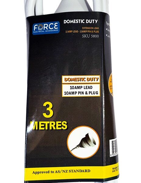 Force Electrical Extension Cord - White 3m
