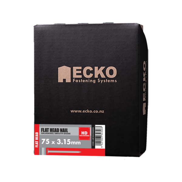 Ecko Flat Head Nails 75 x 3.15mm, 5kg Galvanised