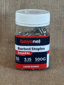 Bayonet Staple Barbed 30 x 3.15mm Galvanised Handy Pack - 500g