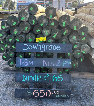 Bundle of 65 Down Grade No. 2 Seconds - 1.8m Post Round No. 2 H4 2nds $650.00