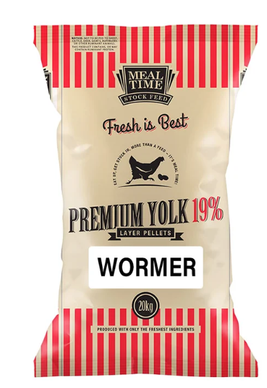 Meal Time Fresh is Best Premium Yolk 19% + Wormer Layer Pellets – Poultry Feed 10kg
